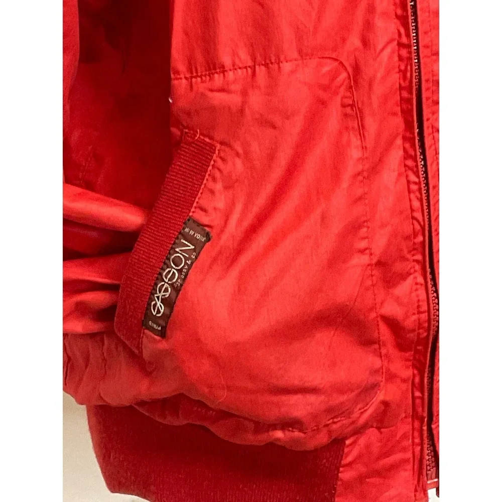 VTG 1980s Sasson OSSY men's Red Bomber‎ Blouson Streetwear windbreaker jacket 40